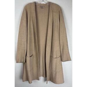 Barefoot Dreams Cozy Chic Lite Long Cardigan L Tan 1276